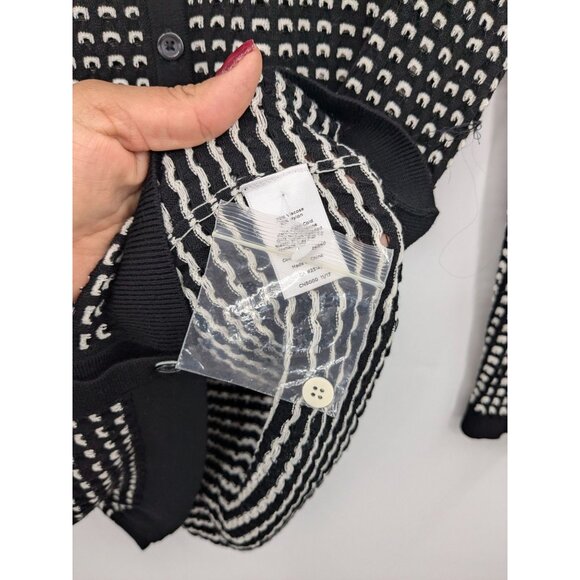 Talbots Open Knit Cardigan Women Size X Button Down Geometric Academia Capsule - Picture 7 of 7